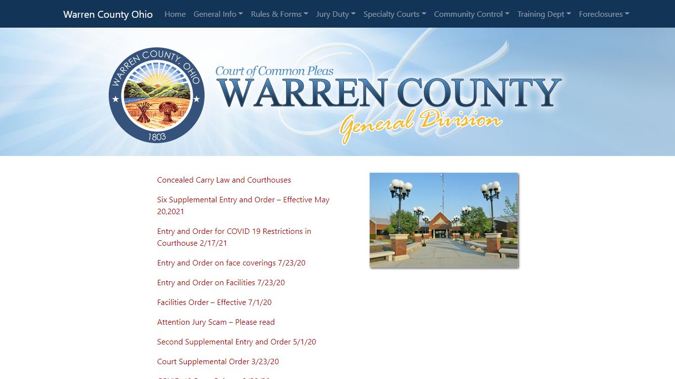 Court of Common Pleas General Division - Warren County, Ohio